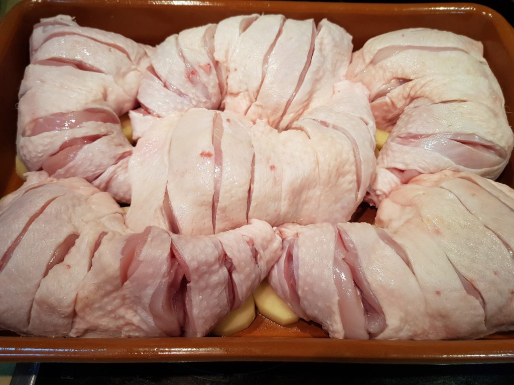 Pollo a la barbacoa en el horno
